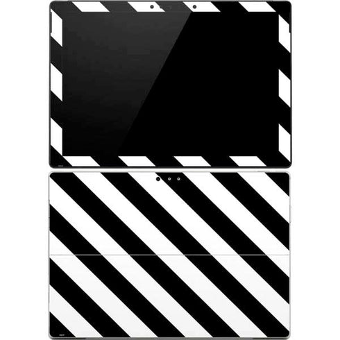 Black and White Geometric Stripes Surface Pro 4 Skin